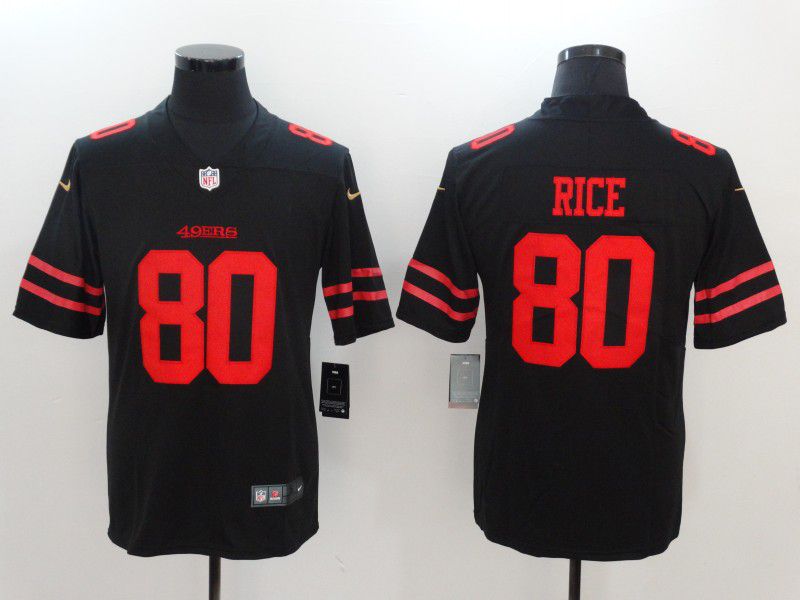 Men San Francisco 49ers 80 Rice Black Nike Vapor Untouchable Limited NFL Jerseys